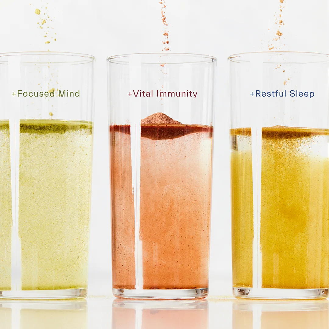 Plus Products in a glass