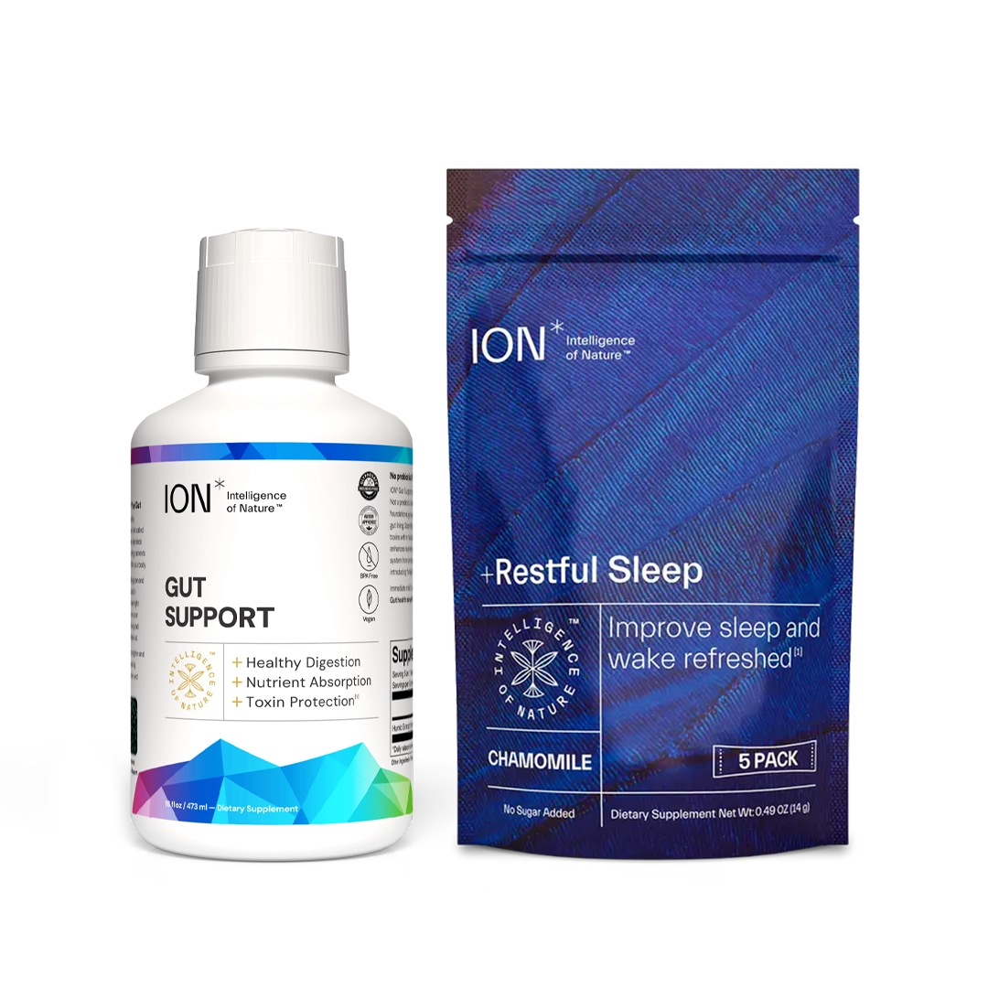 ION Sleep Better Bundle-Gut Support 16oz + Restul Sleep Mind 5 pack