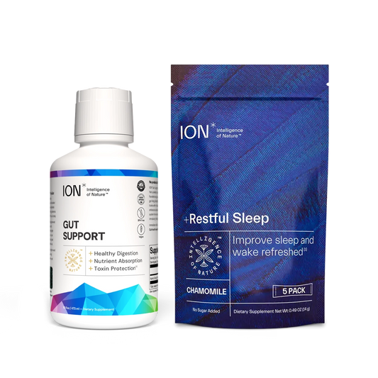 ION Sleep Better Bundle-Gut Support 16oz + Restul Sleep Mind 5 pack