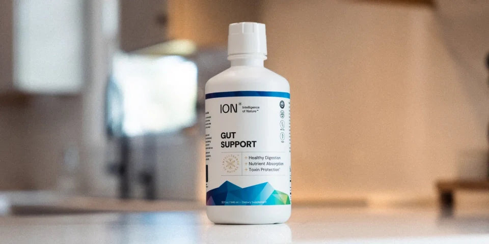 a bottle of ION sitting on a counter