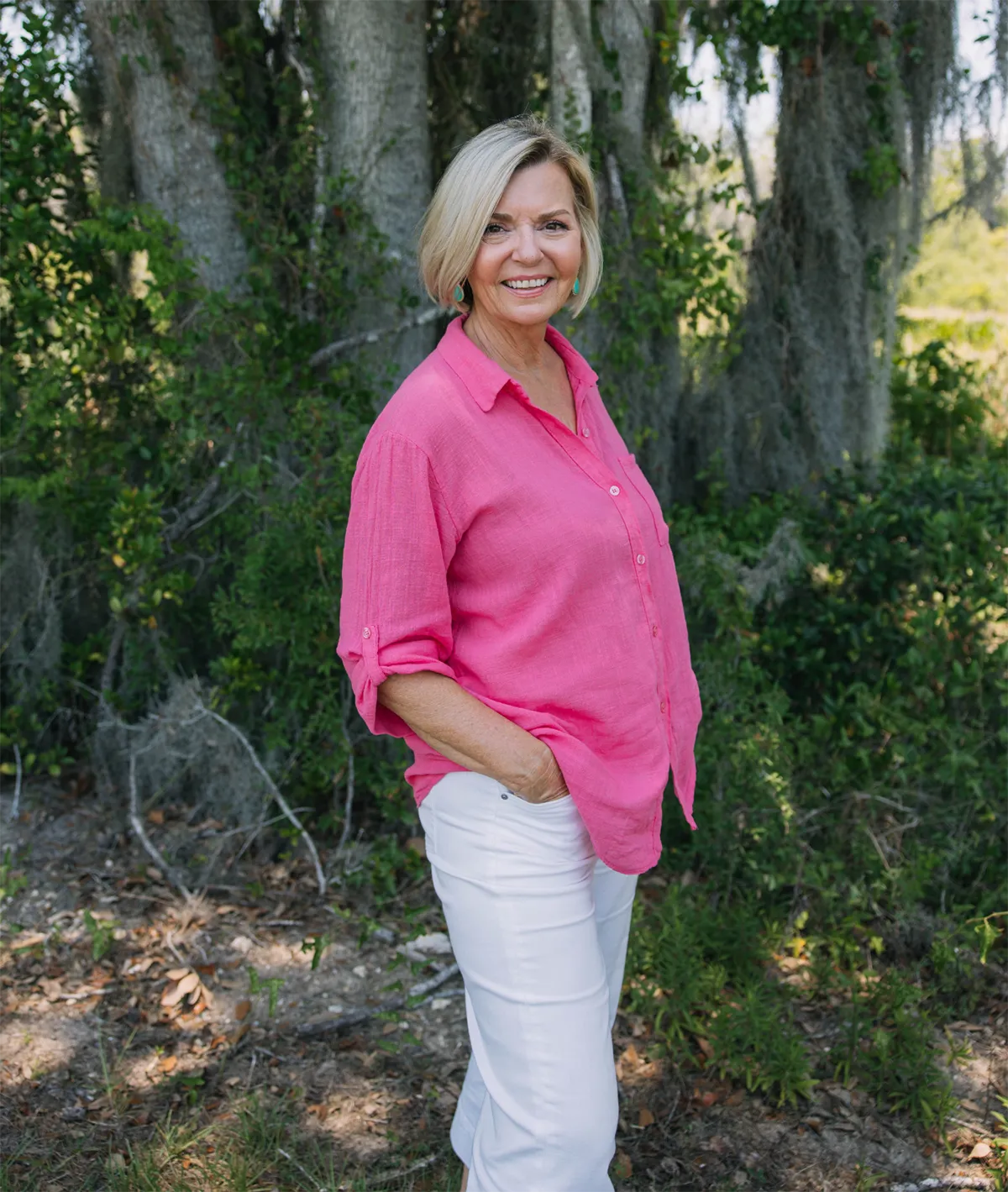 Kimberly Montgomery standing in forest