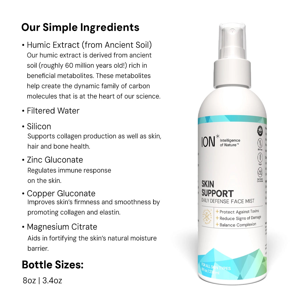 ION Skin Support bottle with ingredients list
